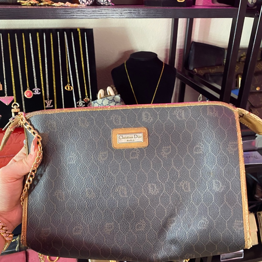 Brown Vintage Dior Honeycomb Bag - Picture 2 of 11